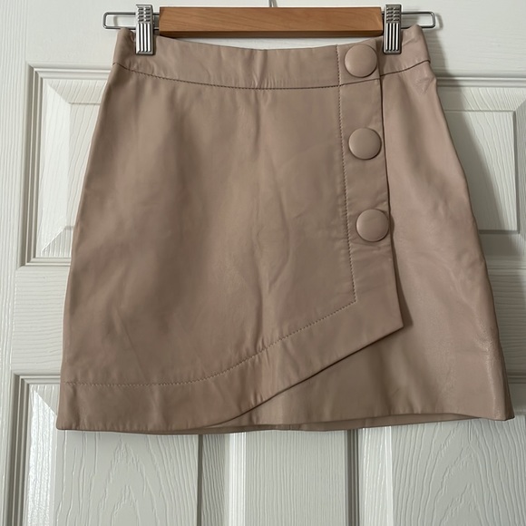Topshop Dresses & Skirts - TopShop Leather Nude Skirt